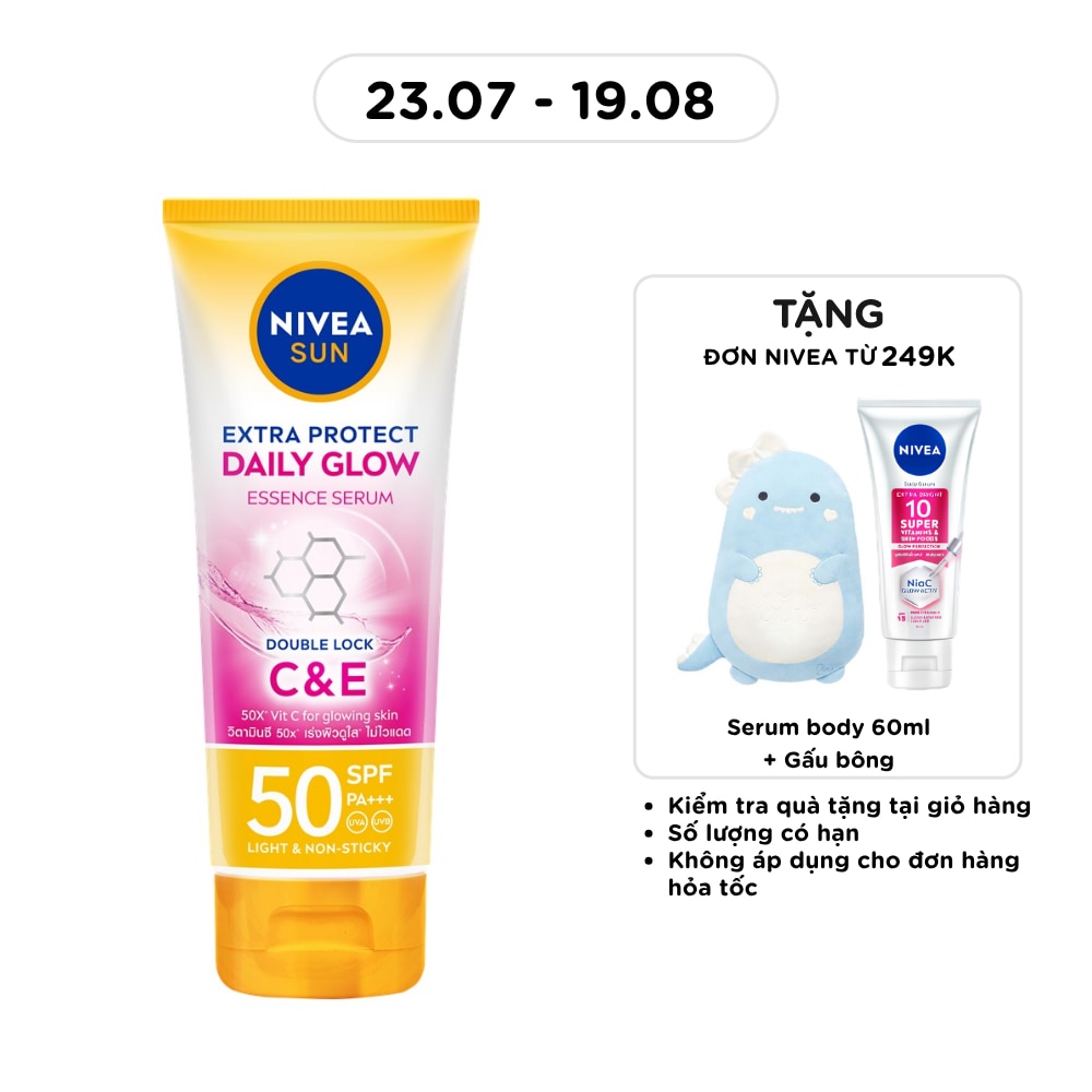 Tinh Chất Chống Nắng Nivea Sáng Mịn Đều Màu Daily Glow SPF50 PA+++ 180ml