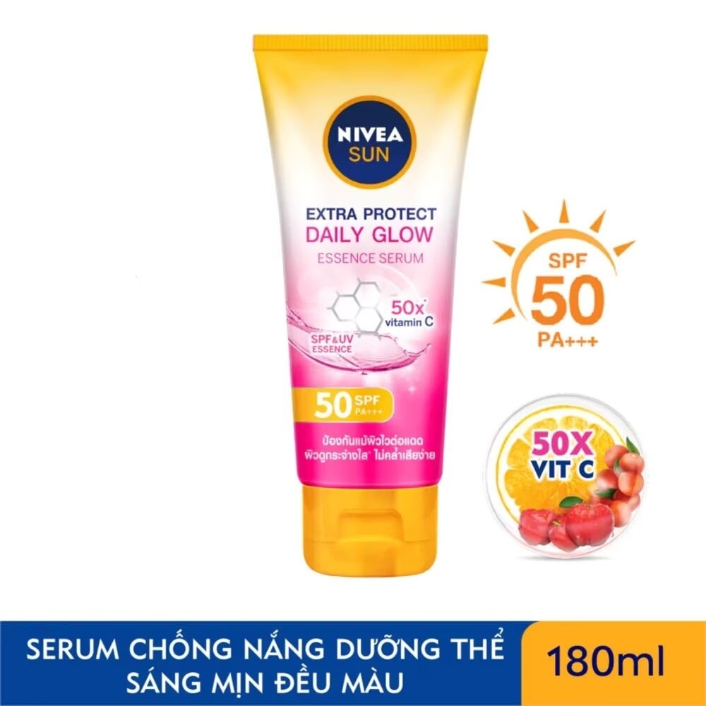 Tinh Chất Chống Nắng Nivea Sáng Mịn Đều Màu Daily Glow SPF50 PA+++ 180ml