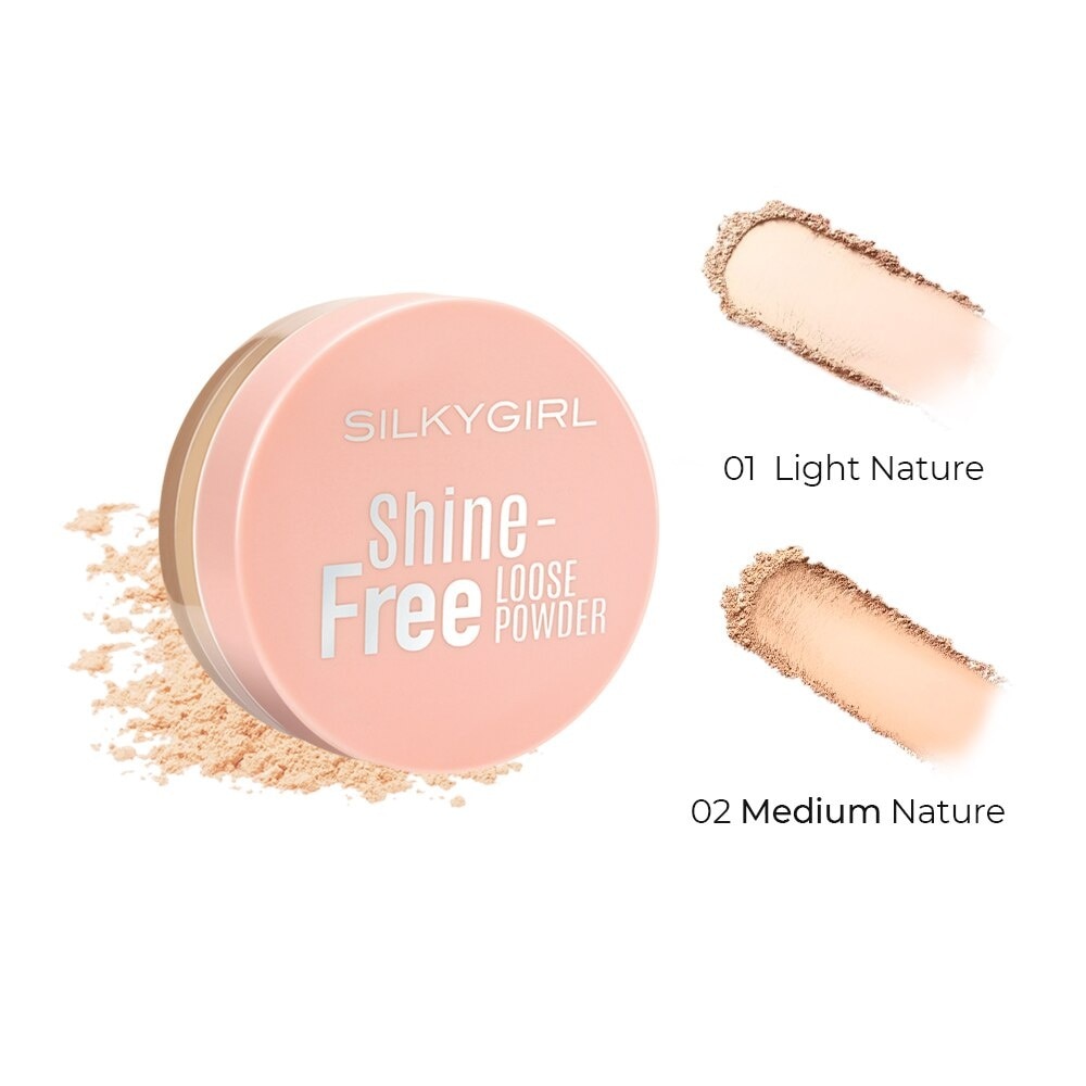 Phấn Phủ Bột Có Màu Silkygirl Chống Nhờn Shine Free Loose Powder 10g .#01 Natural Light