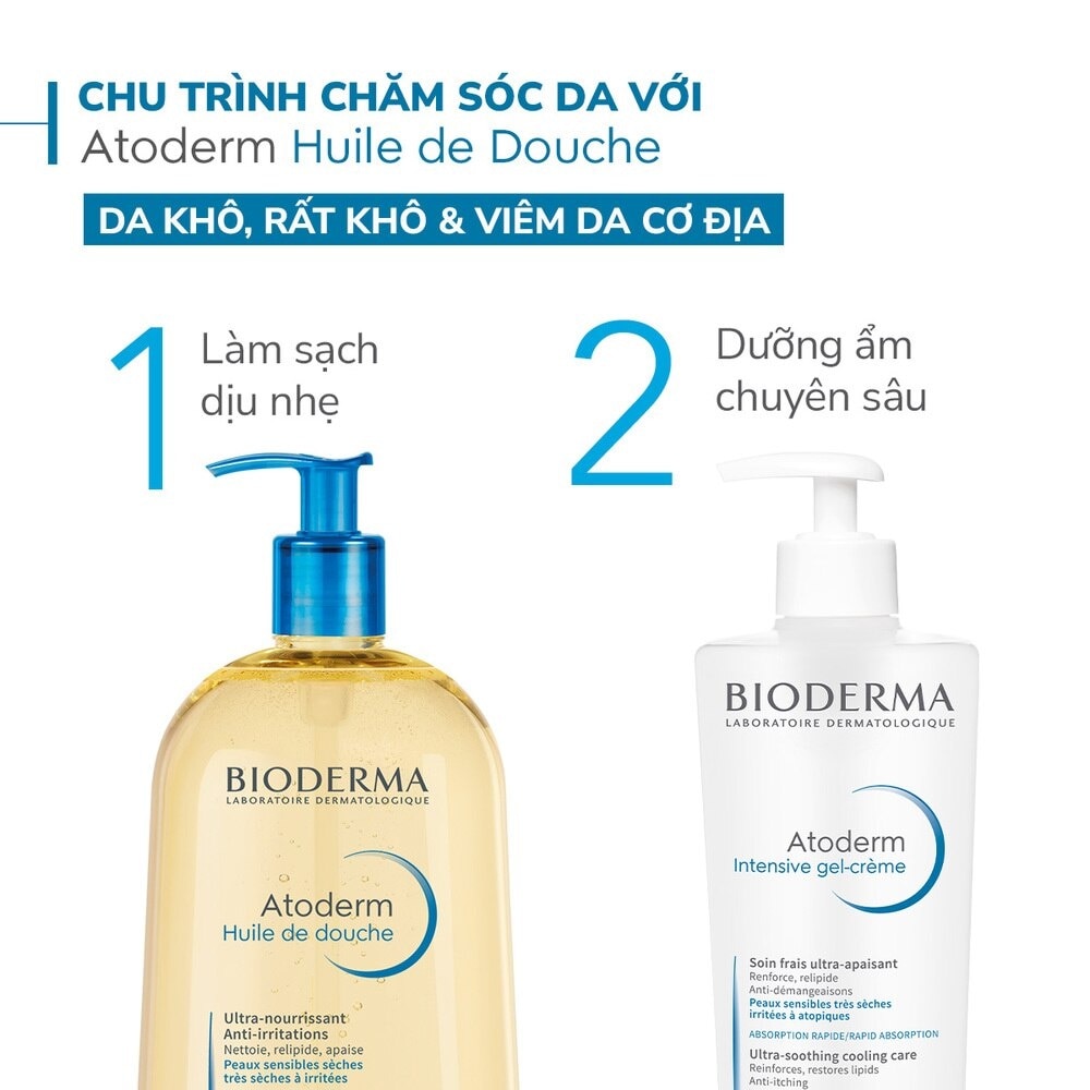 Dầu Tắm Bioderma Làm Sạch, Làm Dịu Và Dưỡng Ẩm Cho Da Khô, Da Nhạy Cảm Atoderm Huile De Douche 1L