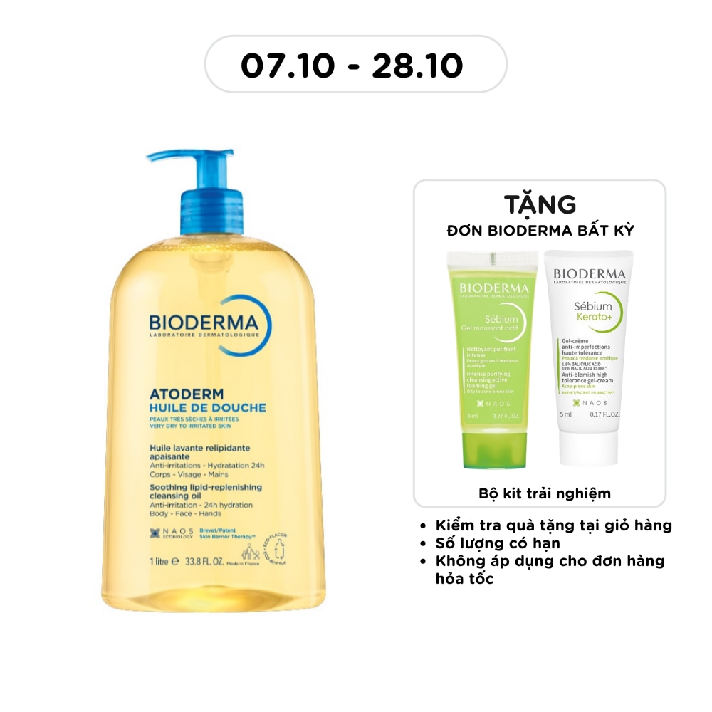 Atoderm Huile De Douche Shower Gel Soothes and Moisturizes Dry, Sensitive Skin 1l image
