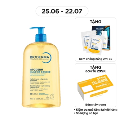 BIODERMA - Dầu Tắm Bioderma Làm Sạch, Làm Dịu Và Dưỡng Ẩm Cho Da Khô, Da Nhạy Cảm Atoderm Huile De Douche 1L
