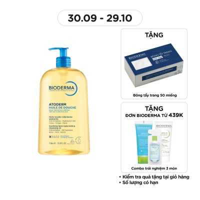 BIODERMA Dầu Tắm Bioderma Làm Sạch, Làm Dịu Và Dưỡng Ẩm Cho Da Khô, Da Nhạy Cảm Atoderm Huile De Douche 1L