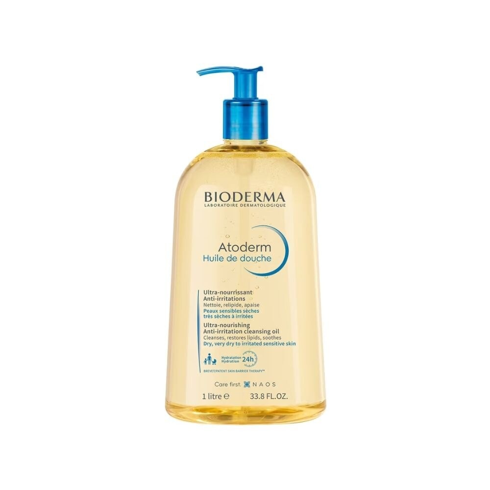Atoderm Huile De Douche Shower Gel Soothes and Moisturizes Dry, Sensitive Skin 1l