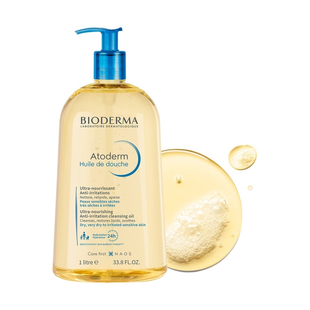 Atoderm Huile De Douche Shower Gel Soothes and Moisturizes Dry, Sensitive Skin 1l