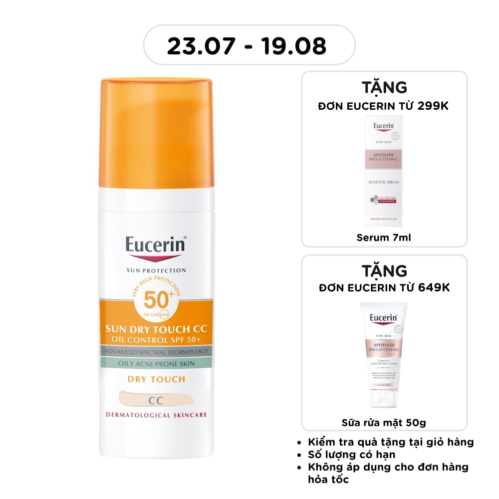 Kem Chống Nắng Eucerin Tông Màu Tự Nhiên Làm Đều Màu Da CC Sun Cream SPF50+ 50ml