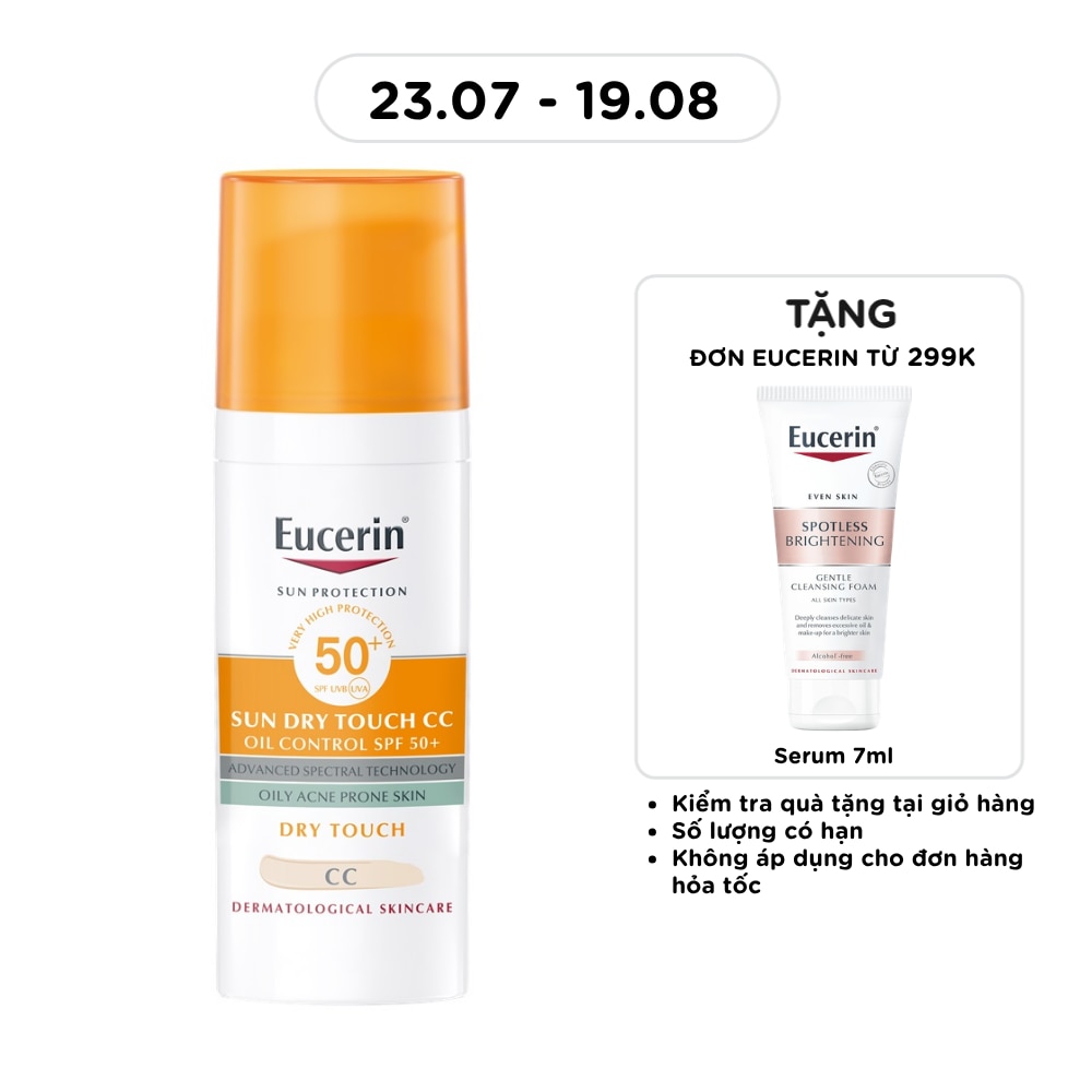 Kem Chống Nắng Eucerin Tông Màu Tự Nhiên Làm Đều Màu Da CC Sun Cream SPF50+ 50ml