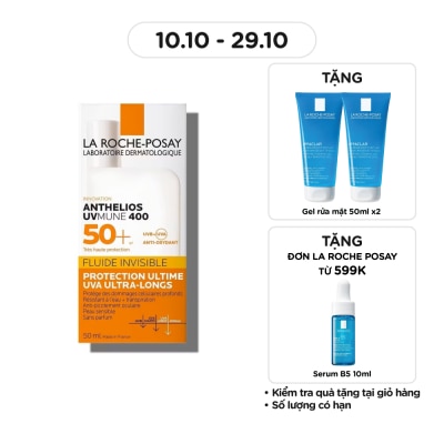 LA ROCHE POSAY Sữa Chống Nắng La Roche-Posay Mỏng Nhẹ Bảo Vệ Da Tối Ưu Anthelios UVMune 400 SPF50+ 50ml