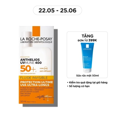 LA ROCHE POSAY Sữa Chống Nắng La Roche-Posay Mỏng Nhẹ Bảo Vệ Da Tối Ưu Anthelios UVMune 400 SPF50+ 50ml