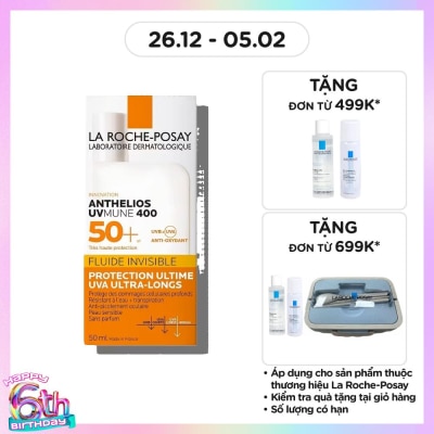 LA ROCHE POSAY Sữa Chống Nắng La Roche-Posay Mỏng Nhẹ Bảo Vệ Da Tối Ưu Anthelios UVMune 400 SPF50+ 50ml