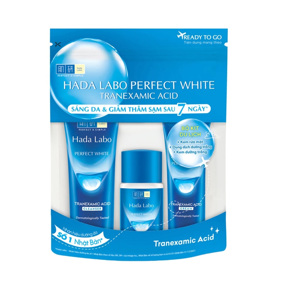 Perfect White Arbutin Travel Kit 47g (Cleanser 20g + Lotion 20g + Cream 15g)