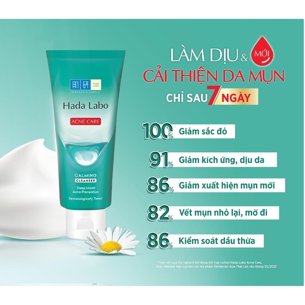 Kem Rửa Mặt Hada Labo Sạch Sâu Và Ngăn Ngừa Mụn Acne Care Calming Cleanser 80g