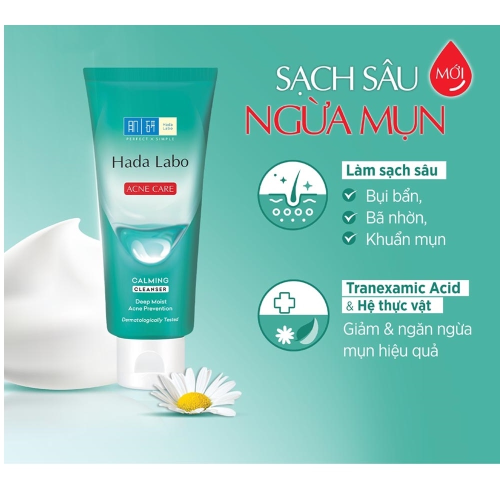 Kem Rửa Mặt Hada Labo Sạch Sâu Và Ngăn Ngừa Mụn Acne Care Calming Cleanser 80g