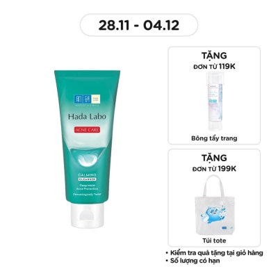 HADA LABO Kem Rửa Mặt Hada Labo Sạch Sâu Và Ngăn Ngừa Mụn Acne Care Calming Cleanser 80g