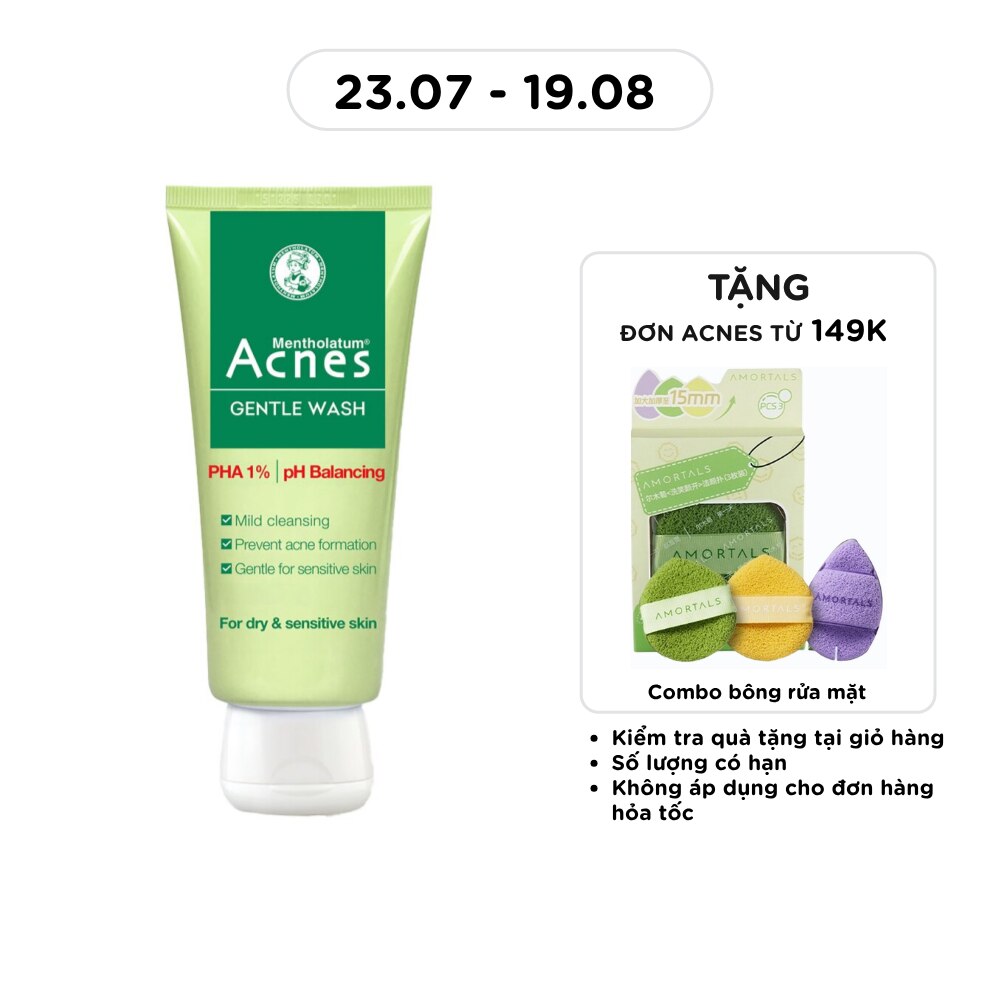 Gel Rửa Mặt Acnes Ngăn Ngừa Mụn Cho Da Khô & Da Nhạy Cảm Gentle Wash 100g