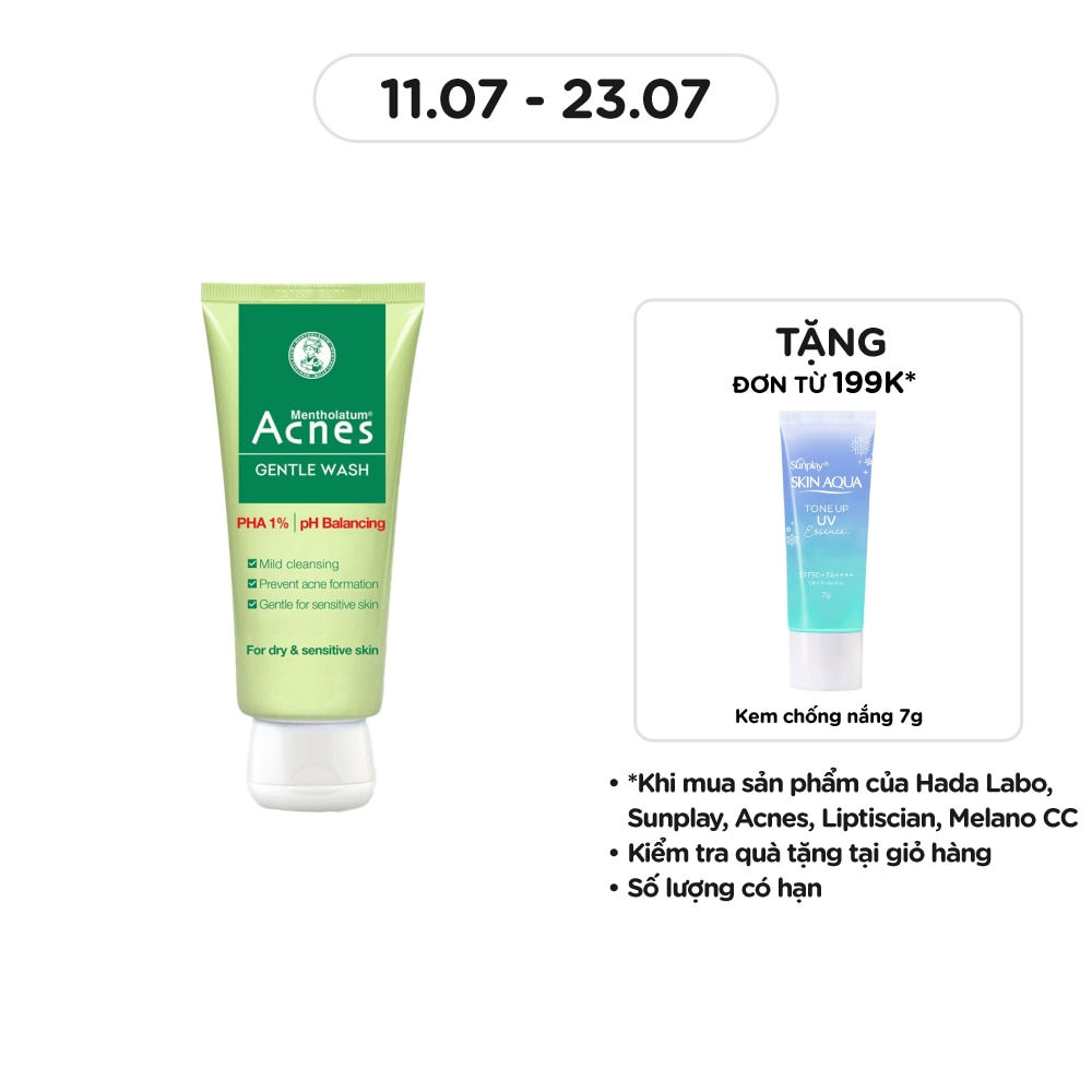 Gel Rửa Mặt Acnes Ngăn Ngừa Mụn Cho Da Khô & Da Nhạy Cảm Gentle Wash 100g