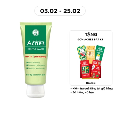 ACNES Gel Rửa Mặt Acnes Ngăn Ngừa Mụn Cho Da Khô & Da Nhạy Cảm Gentle Wash 100g