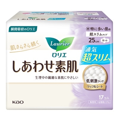 LAURIER Happy Skin Ultra Slim Day Sanitary 25cm 17 Pieces