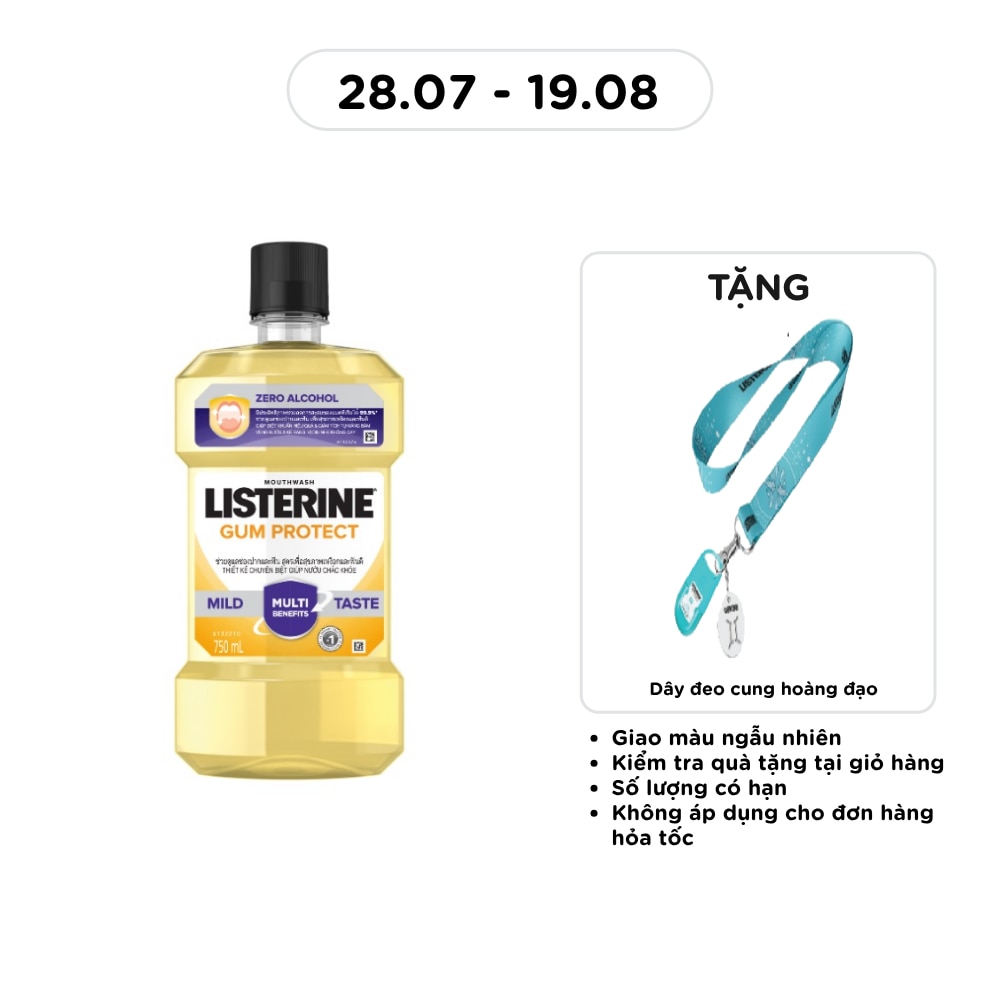 Nước Súc Miệng Listerine Gum Care Giúp Nướu Chắc Khỏe Vị Gừng Thảo Mộc 750ml image