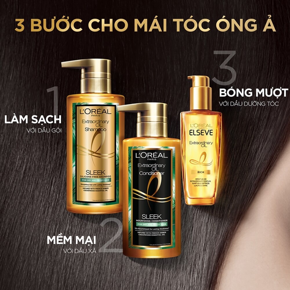 Dầu Gội L'oreal Paris Extraordinary Oil Dưỡng Tóc Suôn Mượt 440ml