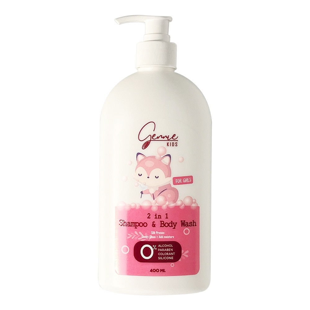 Dầu Tắm Gội Toàn Thân Gennie Kids 2in1 Cho Bé Gái 400ml