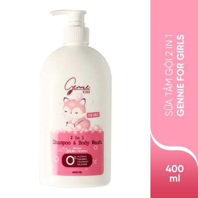 GENNIE Dầu Tắm Gội Toàn Thân Gennie Kids 2in1 Cho Bé Gái 400ml