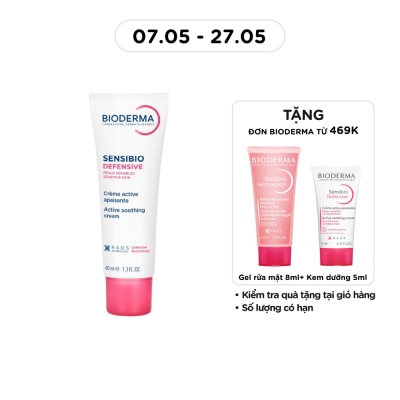 BIODERMA - Kem Dưỡng Ẩm Bioderma Làm Dịu Dành Cho Da Nhạy Cảm Sensibio Defensive 40ml