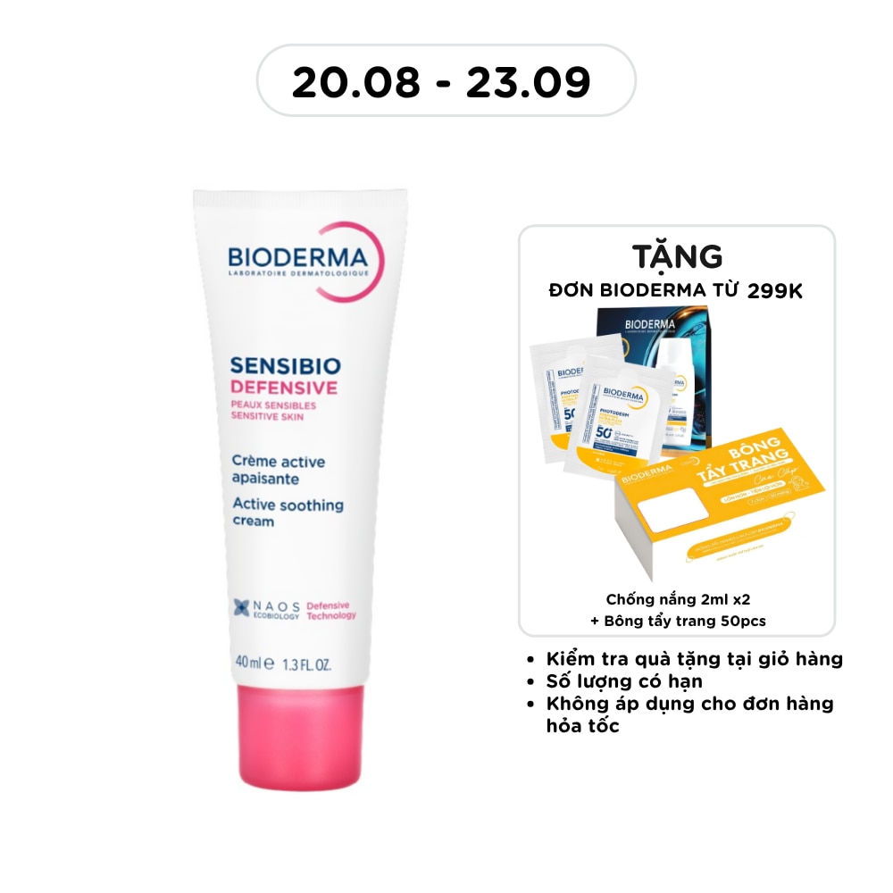 Kem Dưỡng Ẩm Bioderma Làm Dịu Dành Cho Da Nhạy Cảm Sensibio Defensive 40ml image