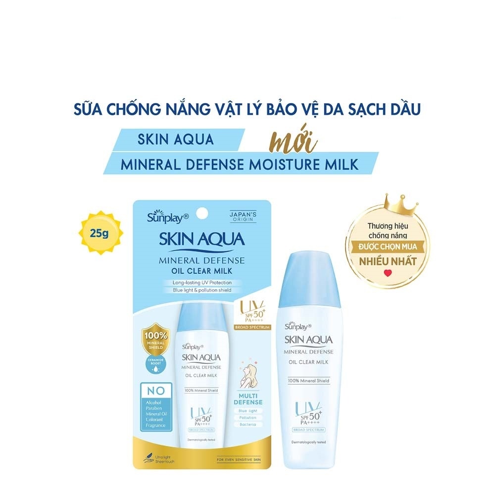 Skin Aqua Mineral Defense Oil Clear Milk SPF50+ PA++++ 25g