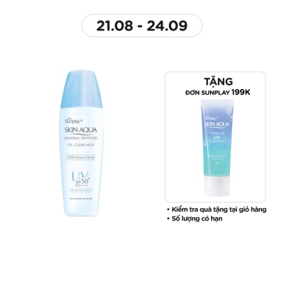 SUNPLAY Sữa Chống Nắng Vật Lý Sunplay Skin Aqua Giảm Dầu Mineral Defense Oil Clear Milk SPF50+ PA++++ 25g