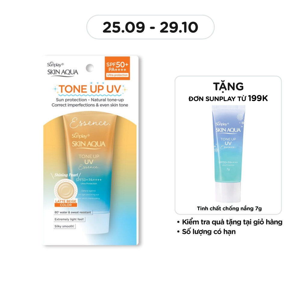 Tinh Chất Chống Nắng Sunplay Skin Aqua Hiệu Chỉnh Sắc Da Tone Up UV Latte Beige SPF50+ PA++++ 50g