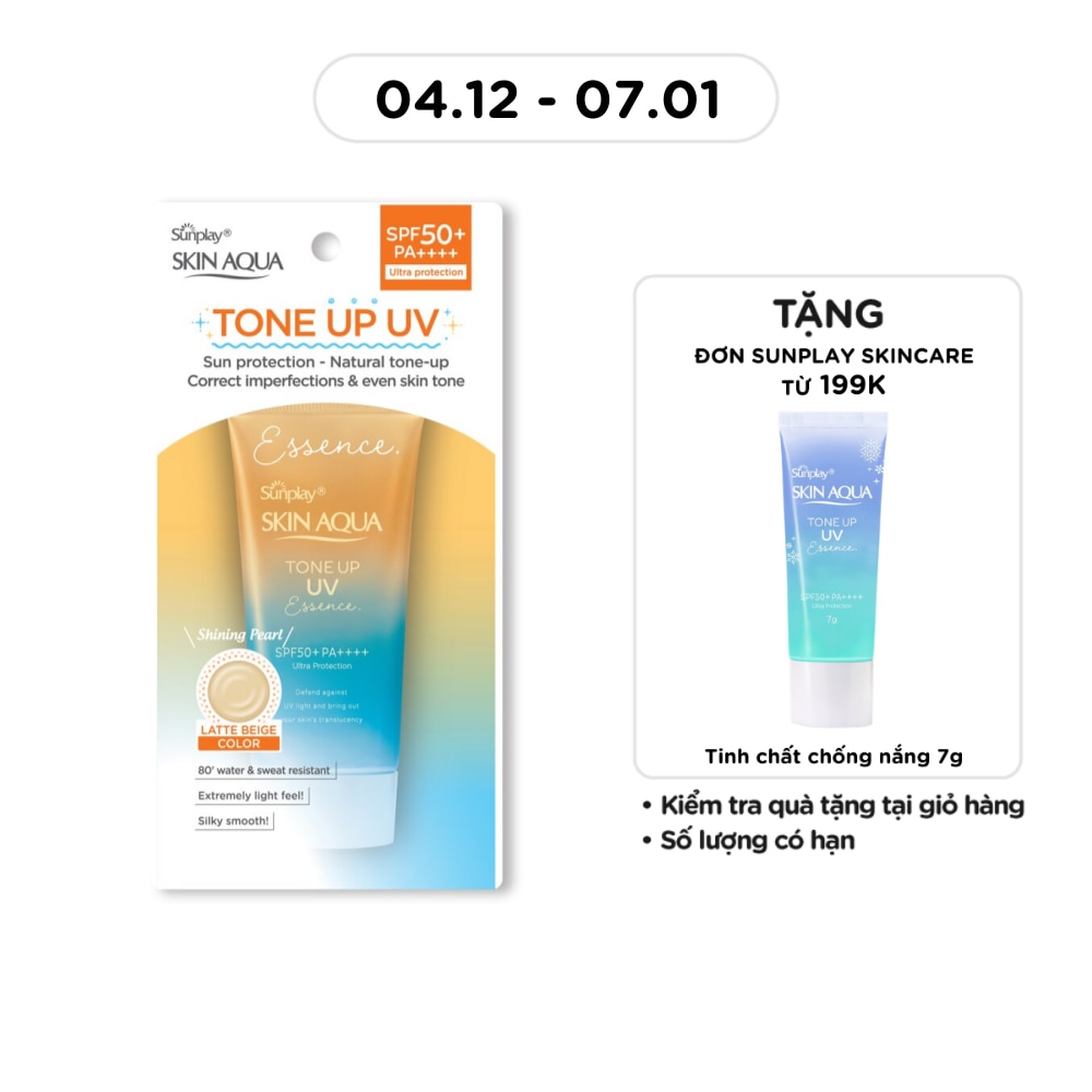 Tinh Chất Chống Nắng Sunplay Skin Aqua Hiệu Chỉnh Sắc Da Tone Up UV Latte Beige SPF50+ PA++++ 50g