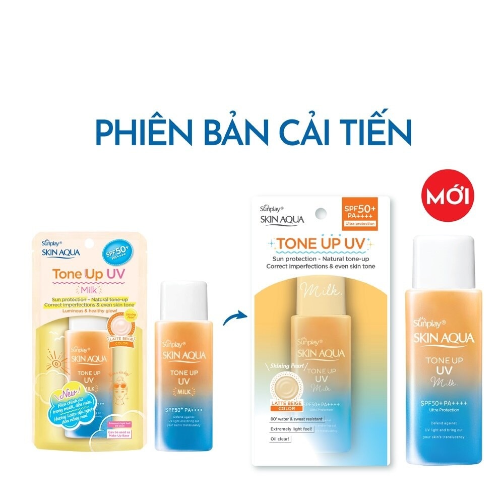 Sữa Chống Nắng Sunplay Skin Aqua Hiệu Chỉnh Sắc Da Tone Up UV Milk Latte Beige SPF50+ PA++++ 50g