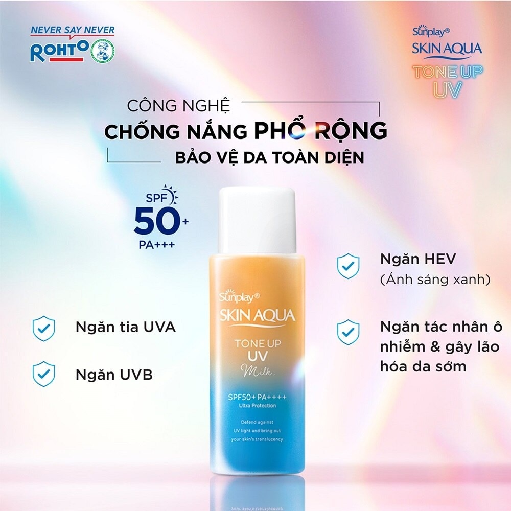 Sữa Chống Nắng Sunplay Skin Aqua Hiệu Chỉnh Sắc Da Tone Up UV Milk Latte Beige SPF50+ PA++++ 50g