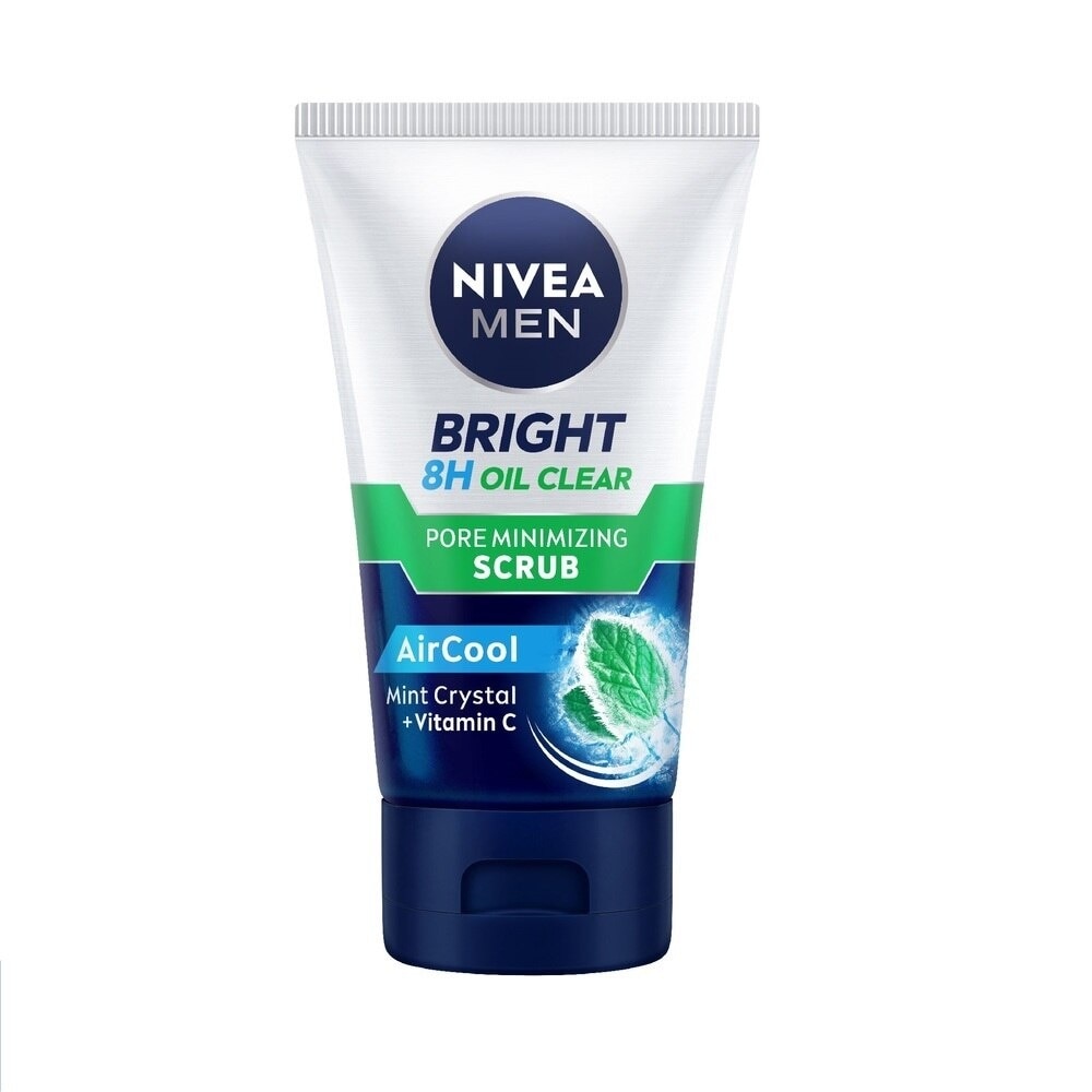 Sữa Rửa Mặt Nivea Men Sạch Nhờn Mát Lạnh Hạt Mát Xa Bright 8H Oil Clear 100g