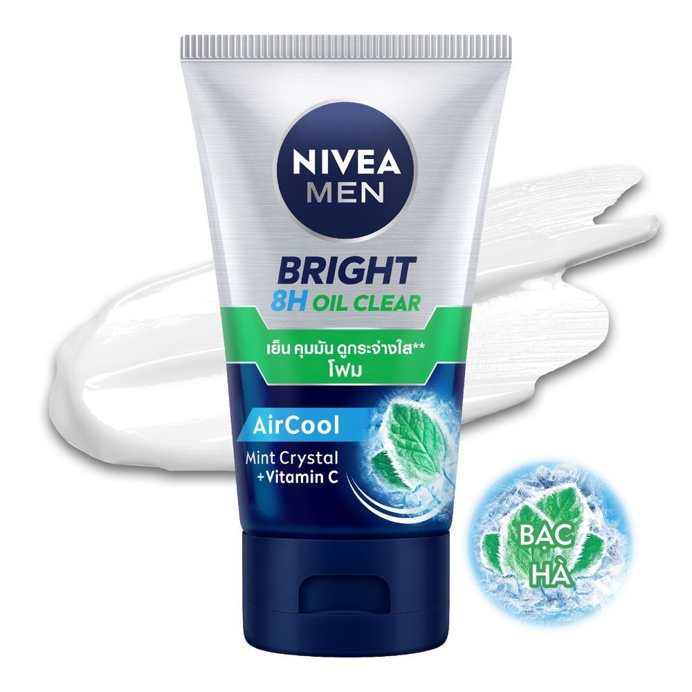 Sữa Rửa Mặt Nivea Men Sạch Nhờn Mát Lạnh Bọt Mịn Bright 8H Oil Clear 100g