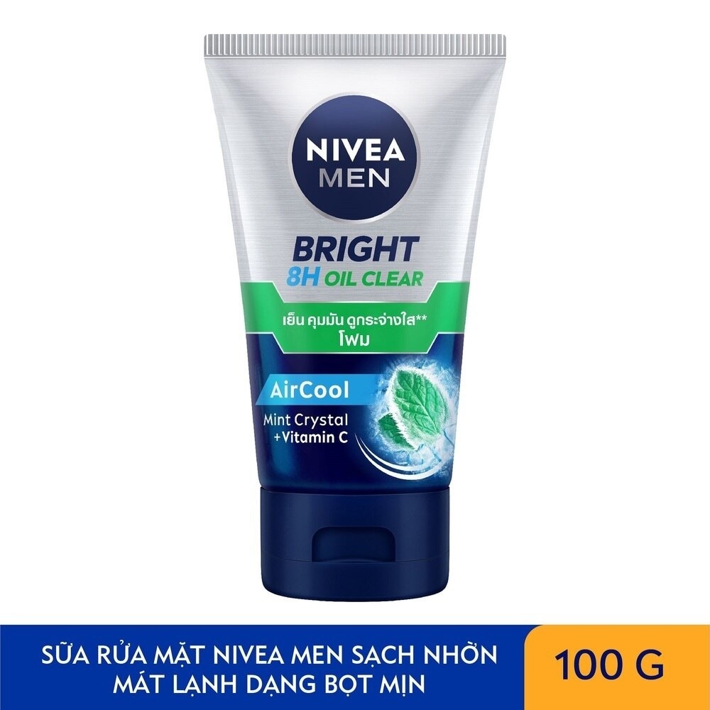 Sữa Rửa Mặt Nivea Men Sạch Nhờn Mát Lạnh Bọt Mịn Bright 8H Oil Clear 100g