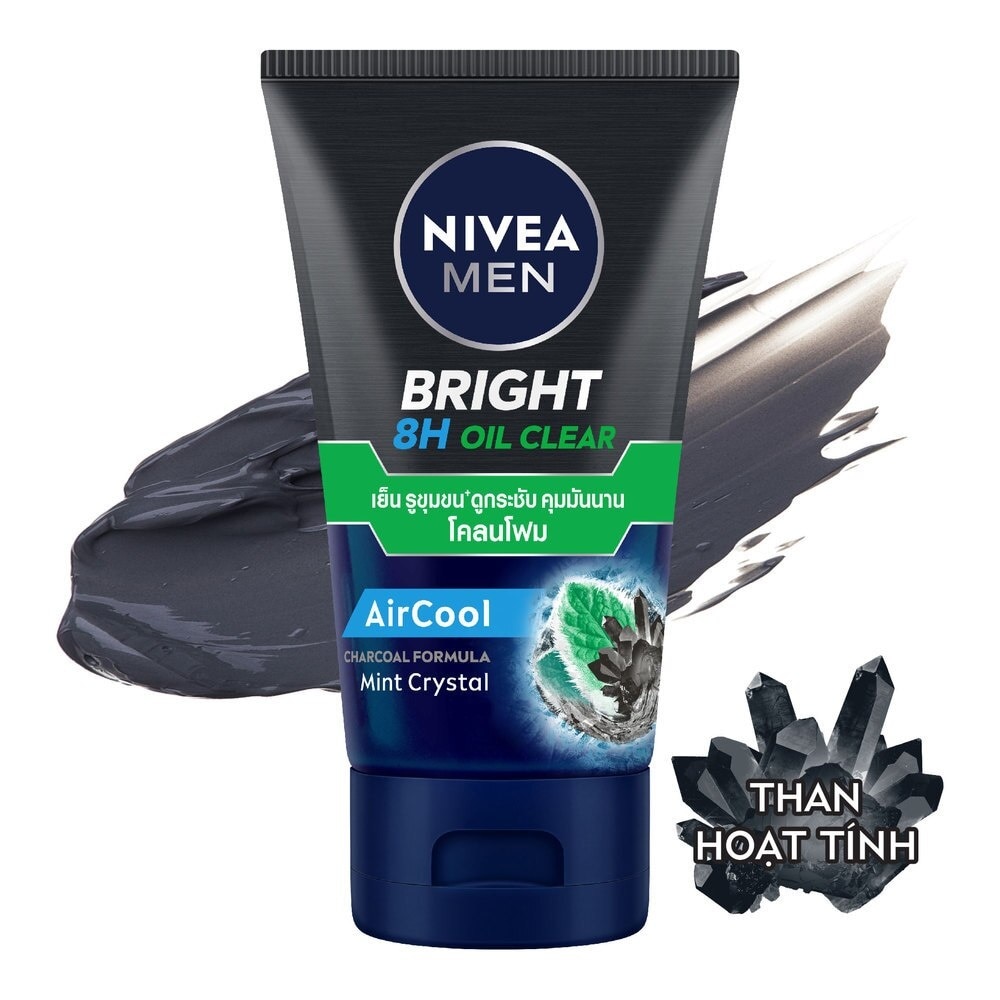 Sữa Rửa Mặt Nivea Men Bùn Khoáng Sạch Nhờn Mát Lạnh Bright 8H Oil Clear 100g