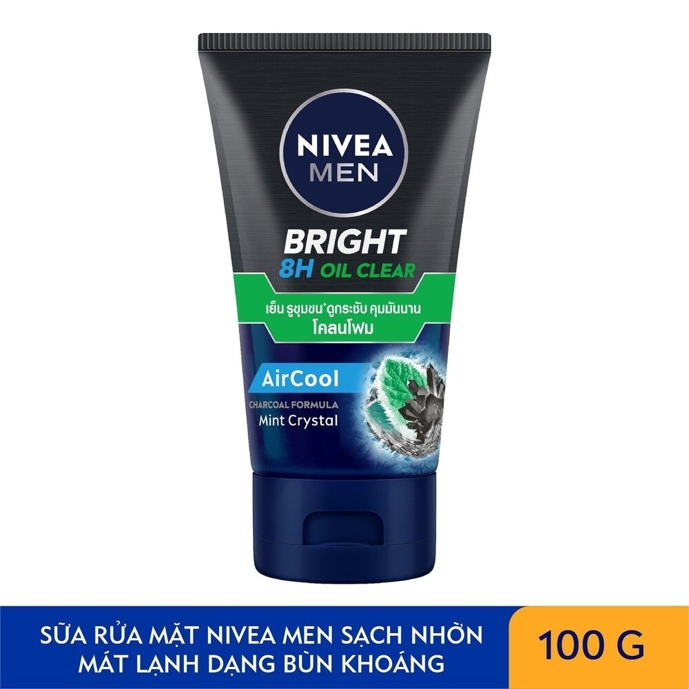 Sữa Rửa Mặt Nivea Men Bùn Khoáng Sạch Nhờn Mát Lạnh Bright 8H Oil Clear 100g