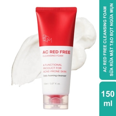 BOM Sữa Rửa Mặt Tạo Bọt Bom Ac Red Free Ngừa Mụn Cleansing Foam 150ml