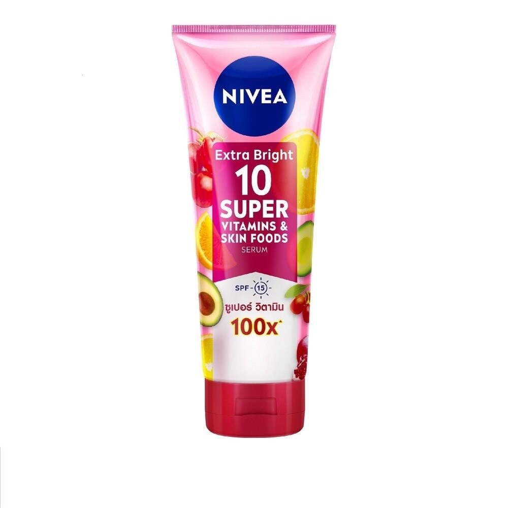 Tinh Chất Dưỡng Thể Nivea Sáng Da Extra Bright 10 Super Vitamin & Skin Foods Serum SPF15 180ml