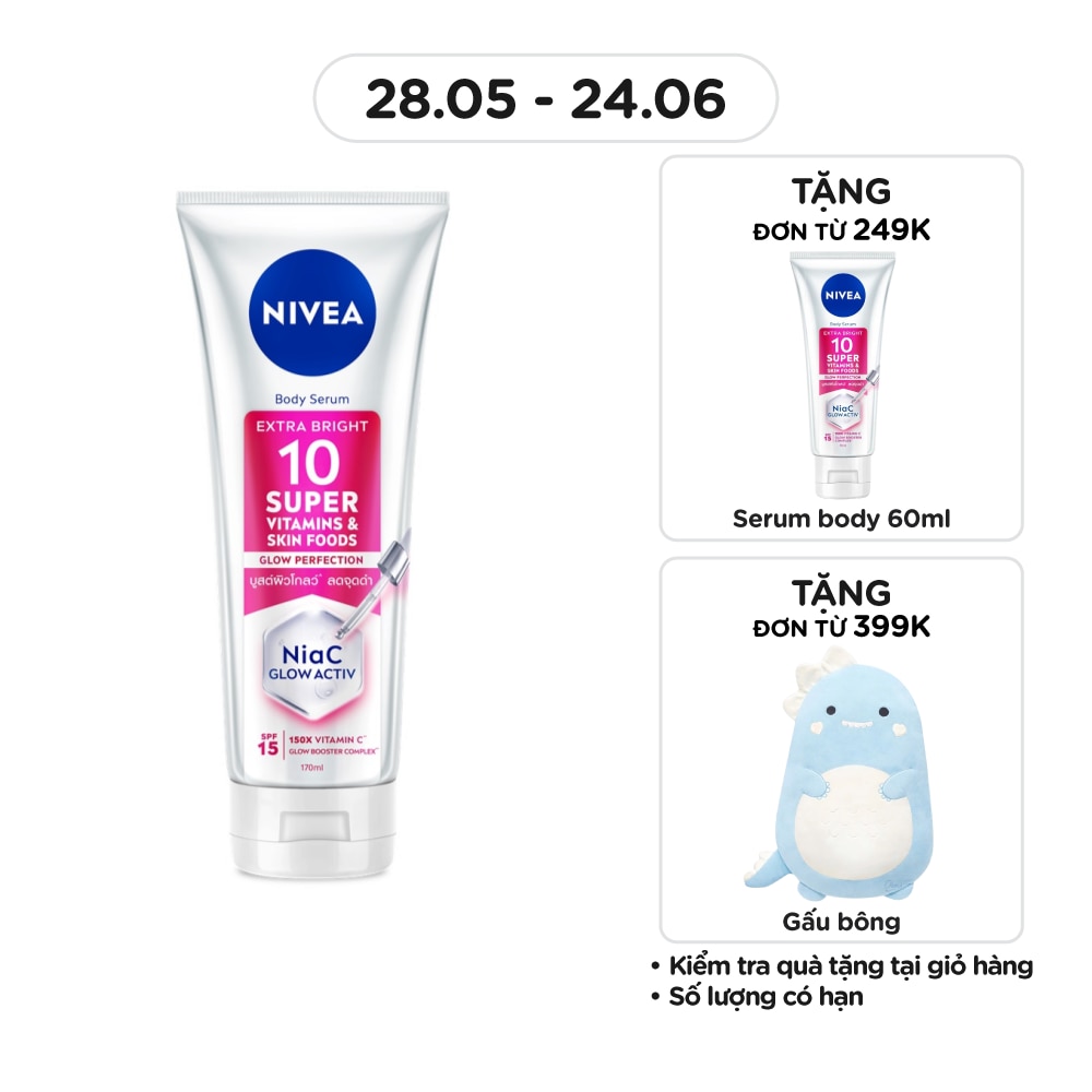 Body Serum Extra Bright 10 Super Vitamin & Skin Foods Glow Perfection 170ml