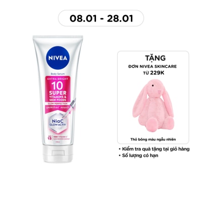 NIVEA Tinh Chất Dưỡng Thể Nivea Sáng Da Body Serum Extra Bright 10 Super Vitamin & Skin Foods Glow Perfection SPF15 170ml