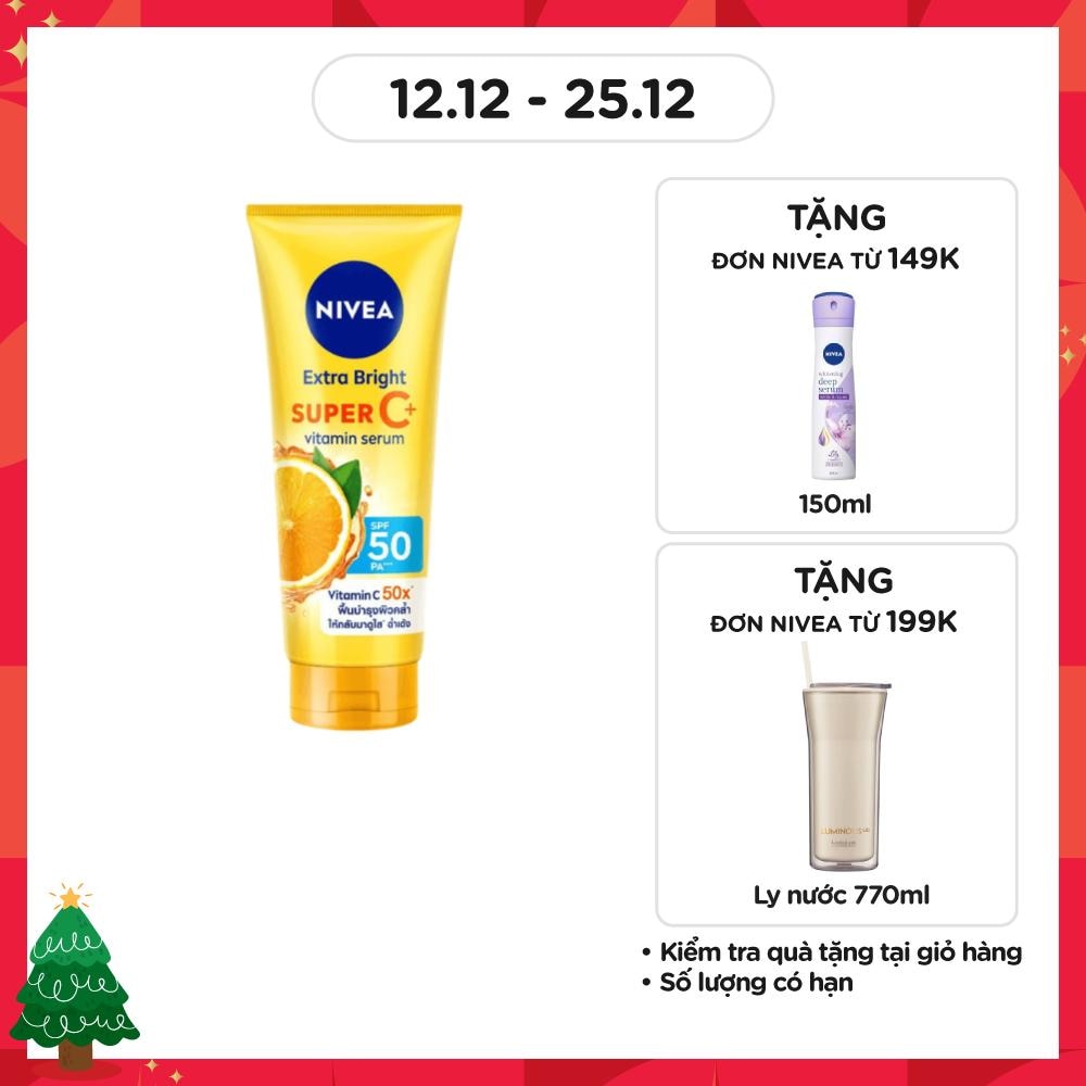 Tinh Chất Dưỡng Thể Nivea Sáng Da Extra Bright Super C+ Vitamin Serum SPF50 PA++ 180ml