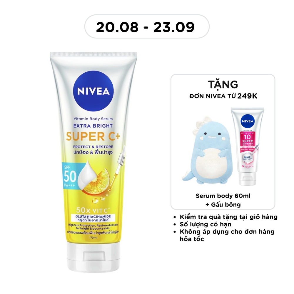 Tinh Chất Dưỡng Thể Nivea Vitamin Body Serum Extra Bright Super C+ 170ml image