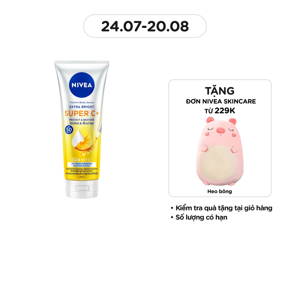 Tinh Chất Dưỡng Thể Nivea Vitamin Body Serum Extra Bright Super C+ 170ml