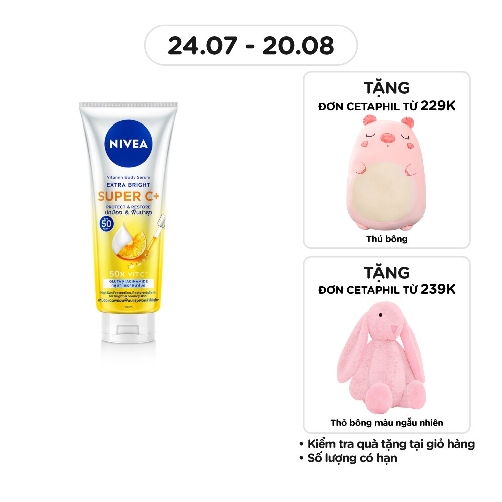 Tinh Chất Dưỡng Thể Nivea Vitamin Body Serum Extra Bright Super C+ 300ml