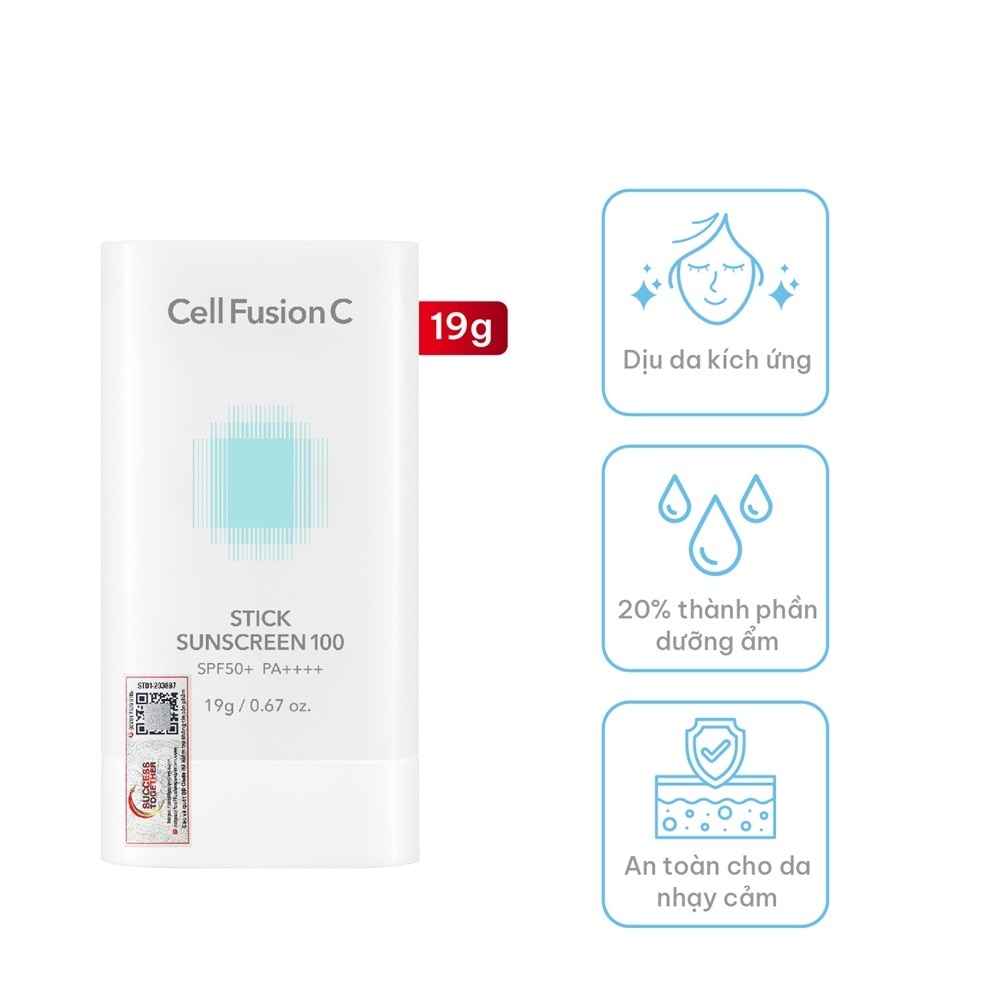 Sáp Chống Nắng Cell Fusion C Dạng Thỏi Cho Mọi Loại Da Stick Sunscreen 100 SPF 50+/PA++++ 19g