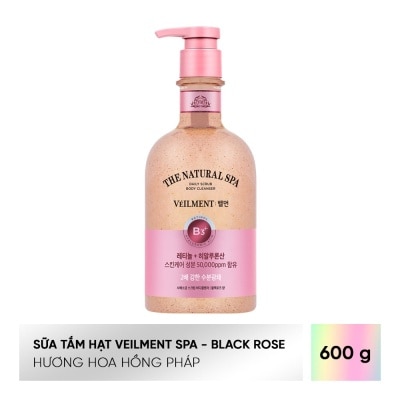 VEILMENT Sữa Tắm Hạt Veilment On The Body Dưỡng Ẩm Và Làm Sáng Da Hương Blackrose 600g