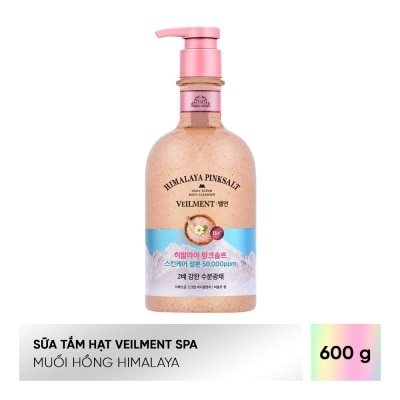 VEILMENT Sữa Tắm Hạt Veilment On The Body Dưỡng Ẩm Và Làm Sáng Da Muối Hồng Himalaya Pinksalt 600g